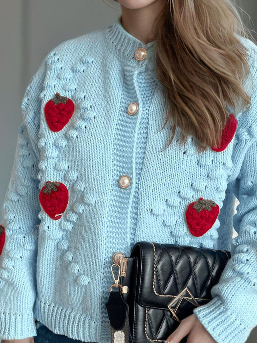 Staw and knit cardigan
