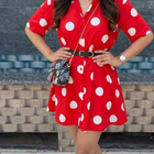 Retro Crimson Polka Dress- Bestseller