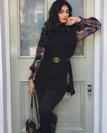 Wintow shirt with layer and belt